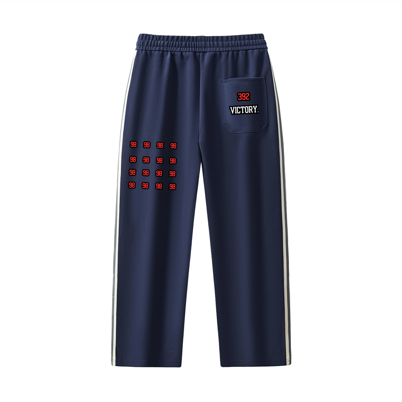 Contrast Side-Stripe Straight-Leg Pants