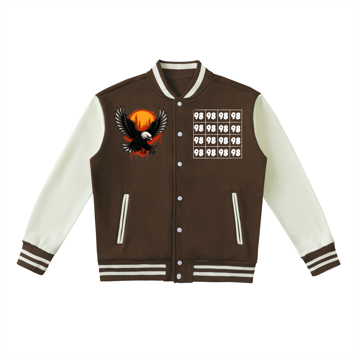 Zweifarbige Fleece-Collegejacke