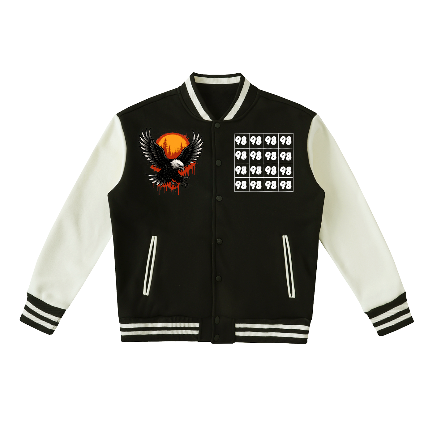 Zweifarbige Fleece-Collegejacke