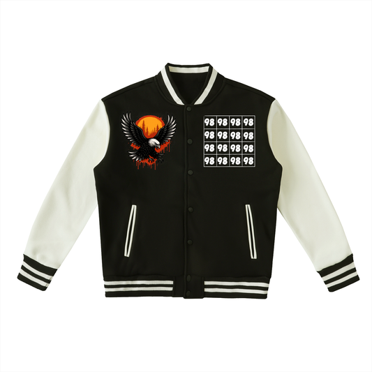 Two-Tone Fleeced Varsity Jacket