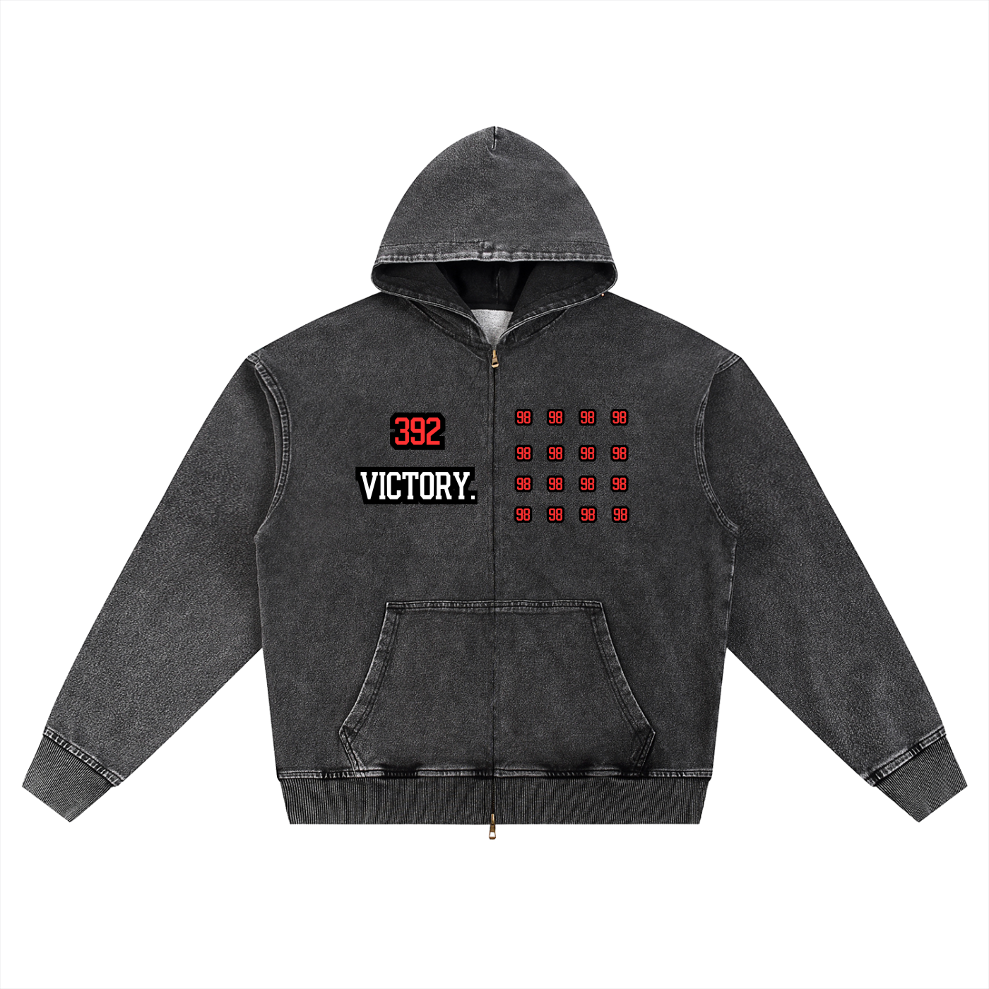 Snow Wash Oversized Zip-Up Hoodie