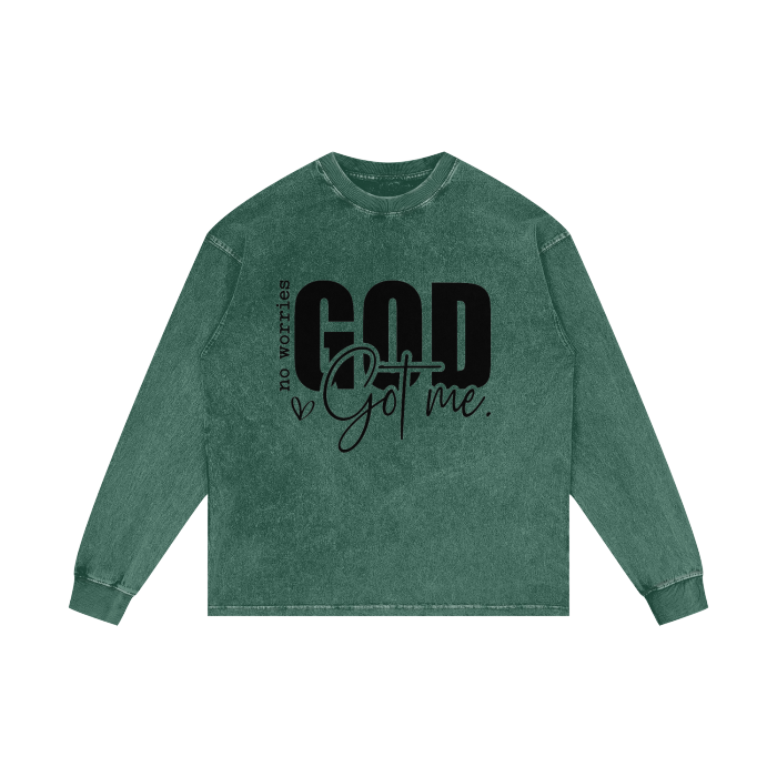 Acid Wash Oversize Long Sleeve T-Shirt - 250 GSM