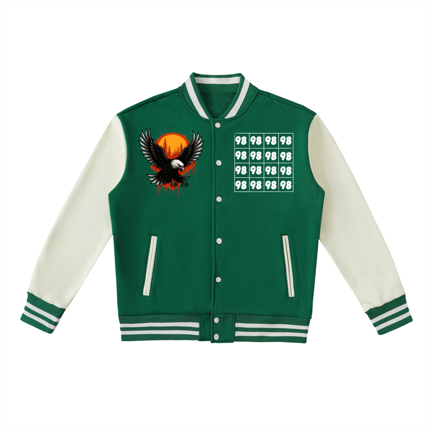 Zweifarbige Fleece-Collegejacke