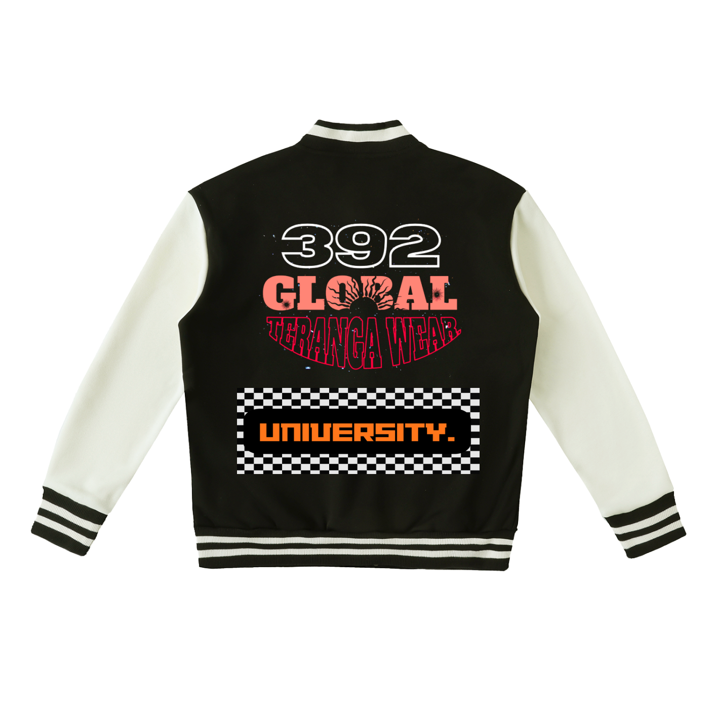 Zweifarbige Fleece-Collegejacke