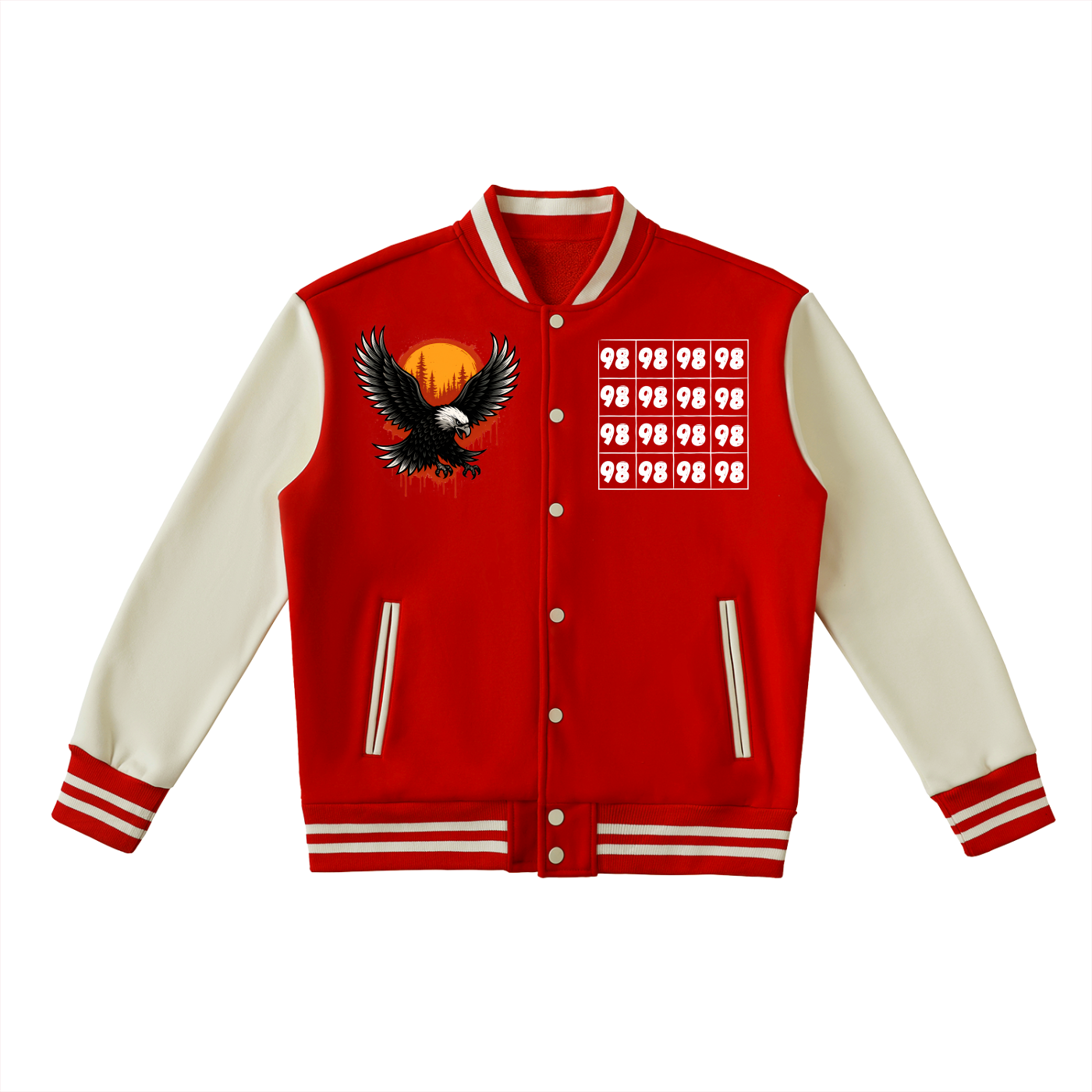 Zweifarbige Fleece-Collegejacke
