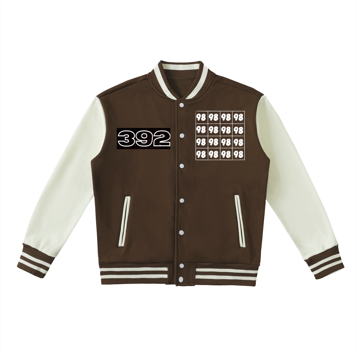 Zweifarbige Fleece-Collegejacke