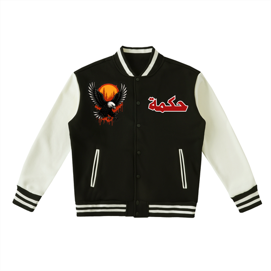 Two-Tone Fleeced Varsity Jacket