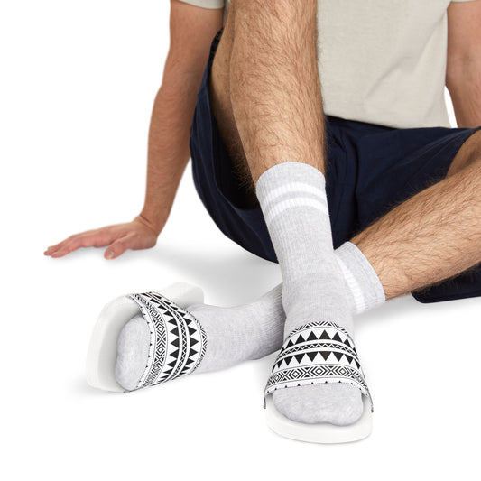 Trendy Men's Removable-Strap Sandals with Tribal Print