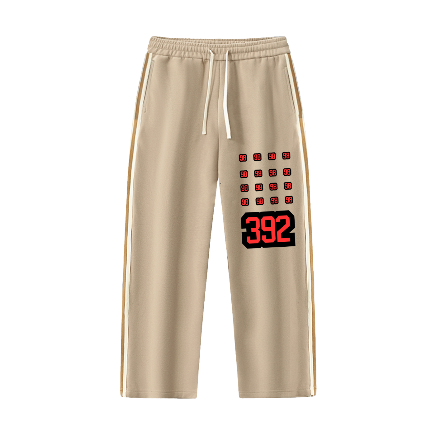 Contrast Side-Stripe Straight-Leg  Pants